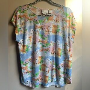 Cynthia Rowley Linen top size XL coastal houses